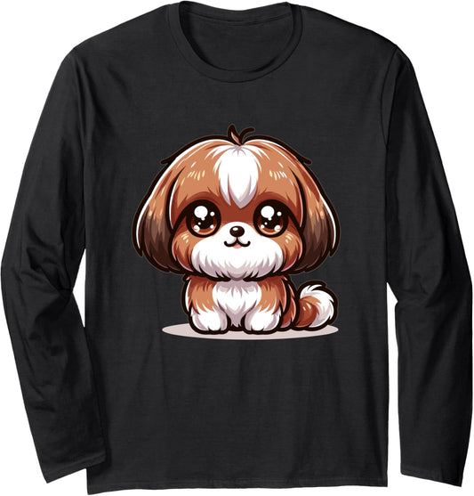 Adorable Cute Japanese Kawaii Chibi Shih Tzu Long Sleeve