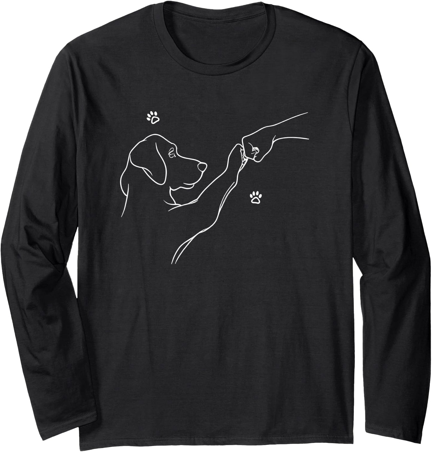Dog And People Punch Hand Dog Friendship Fist Bump Dog Paw Long Sleeve