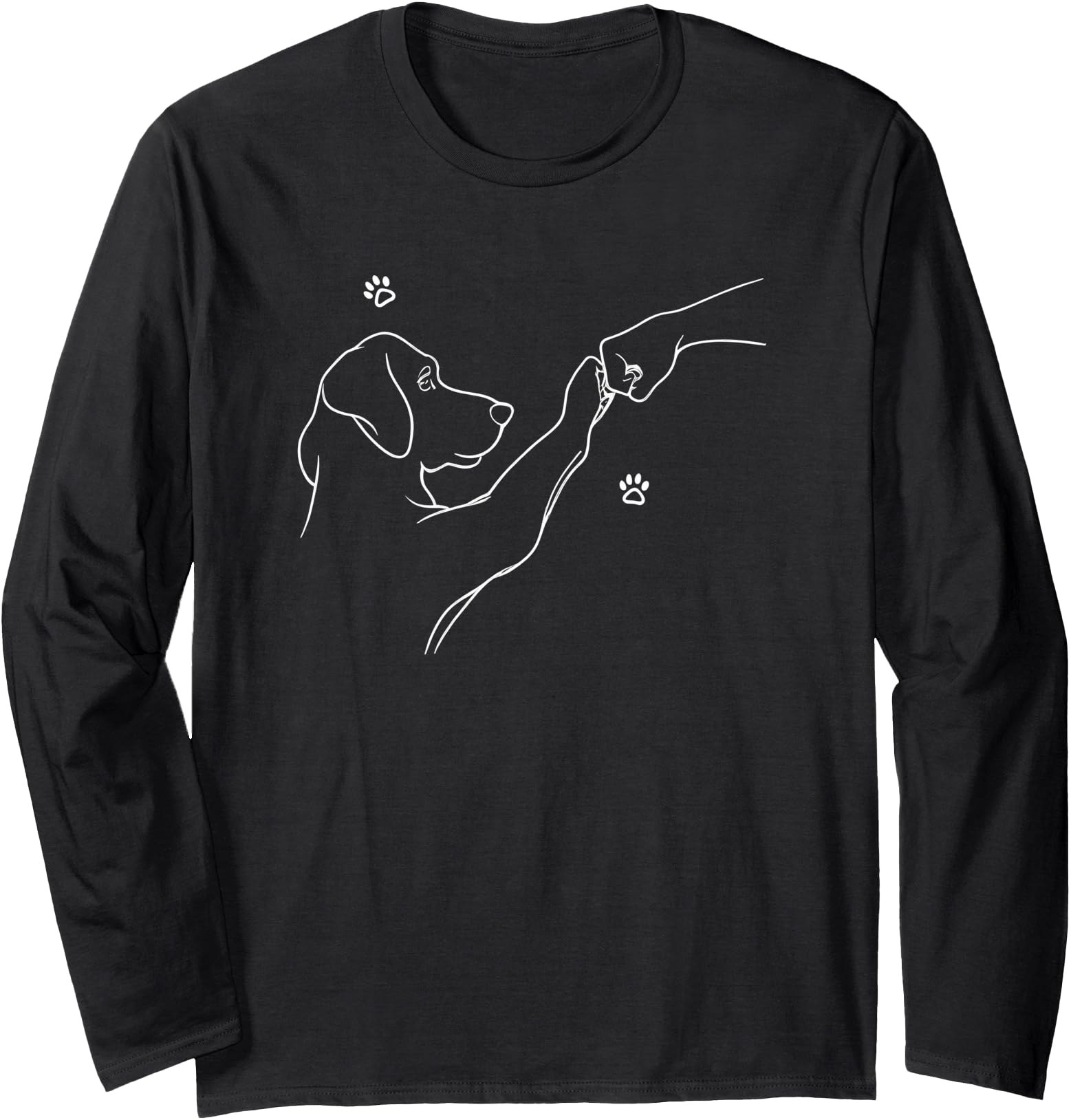 Dog And People Punch Hand Dog Friendship Fist Bump Dog Paw Long Sleeve