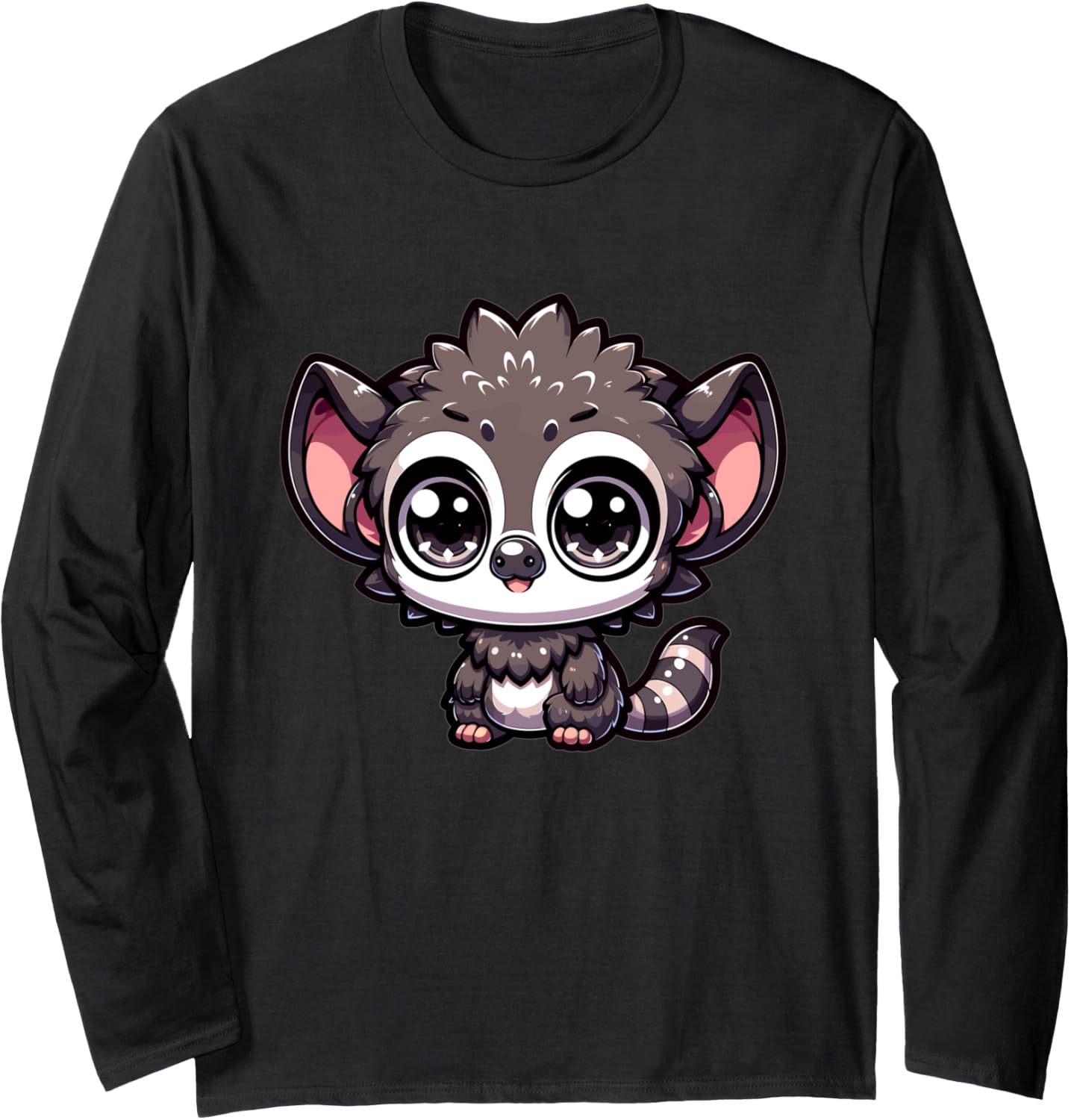Adorable Cute Japanese Kawaii Chibi Aye-Aye Long Sleeve