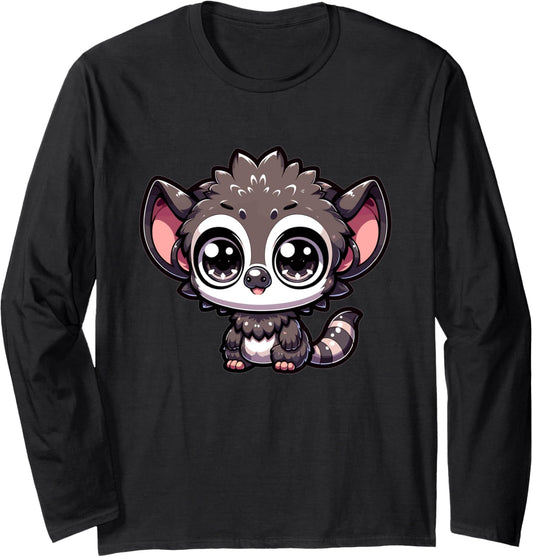 Adorable Cute Japanese Kawaii Chibi Aye-Aye Long Sleeve