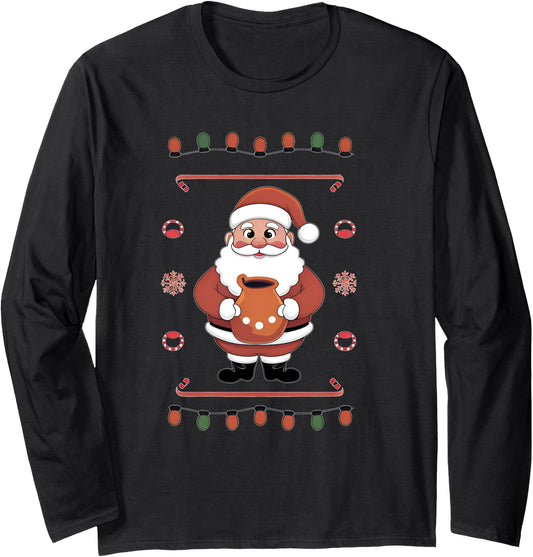 Christmas Funny Pottery Santa Claus Ceramic Artist Potters Long Sleeve