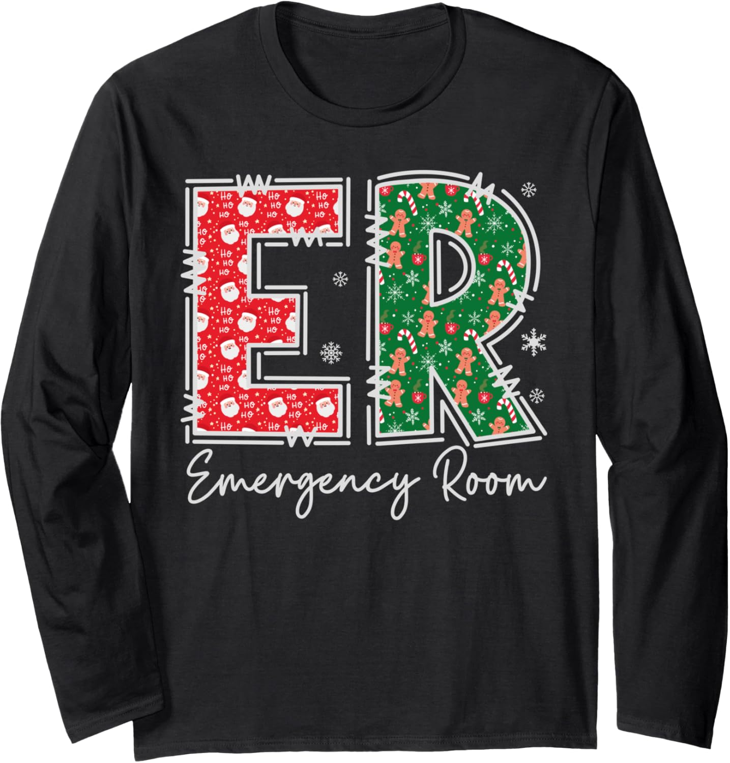 Christmas Emergency Room ER Nurse, Xmas Emergency Department Long Sleeve