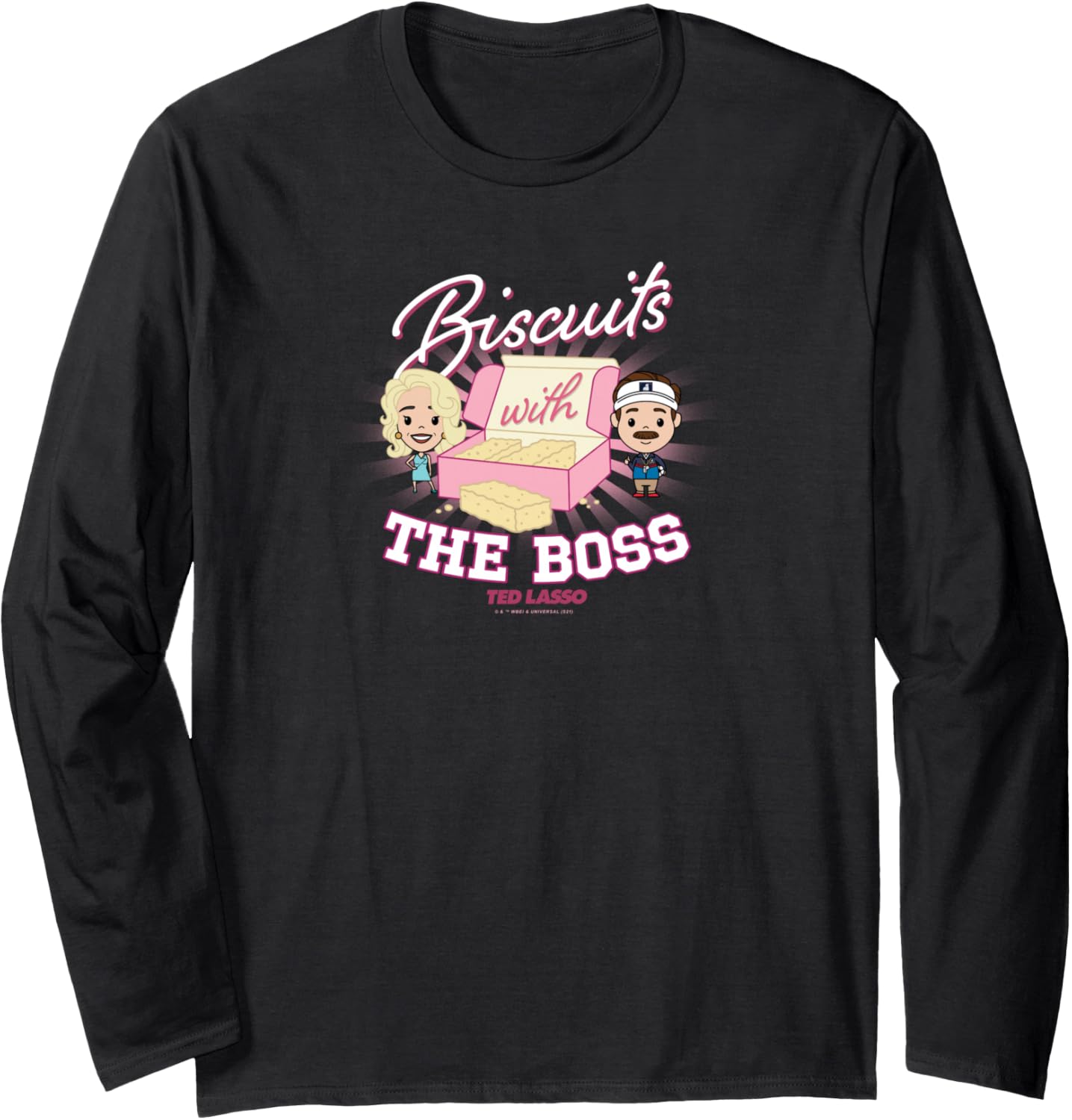Ted Lasso & Rebecca Biscuits With The Boss Chibi Style Long Sleeve