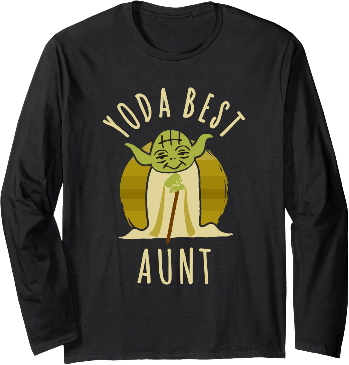 Star Wars Classic Yoda Best Aunt Jedi Vintage Chibi Yoda Long Sleeve