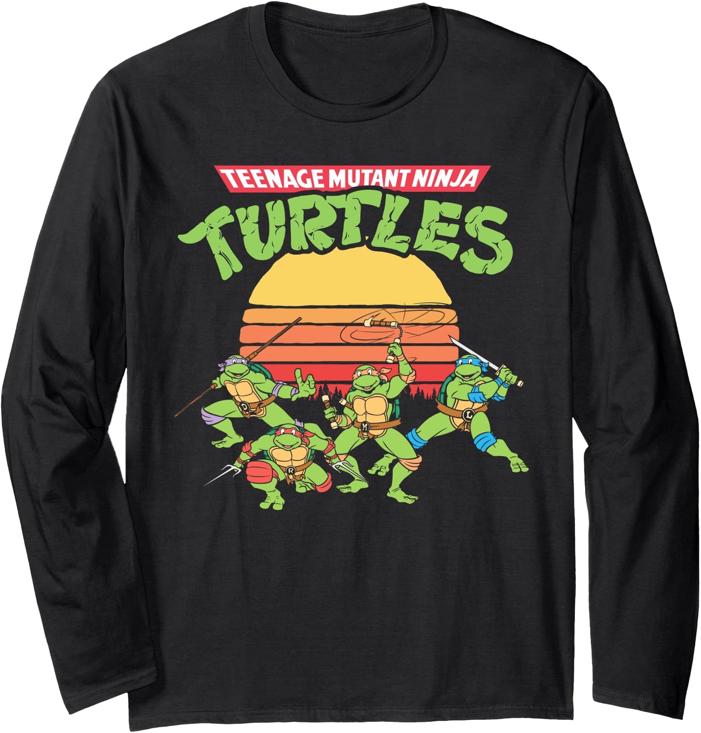 Mademark x Teenage Mutant Ninja Turtles - Teenage Mutant Ninja Turtles Retro Logo & Eighties Sunset Long Sleeve