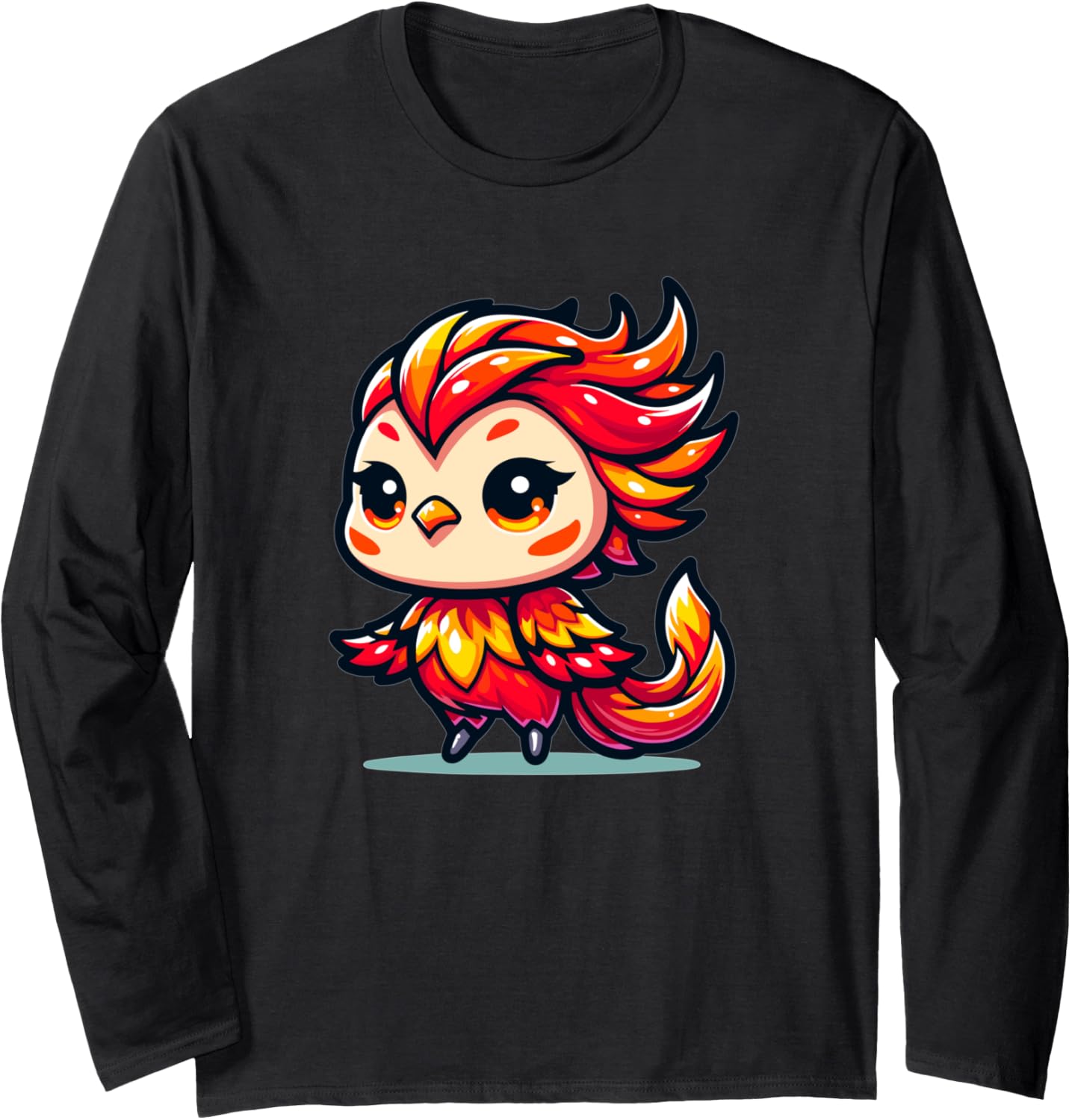 Adorable Cute Japanese Kawaii Chibi Phoenix Long Sleeve