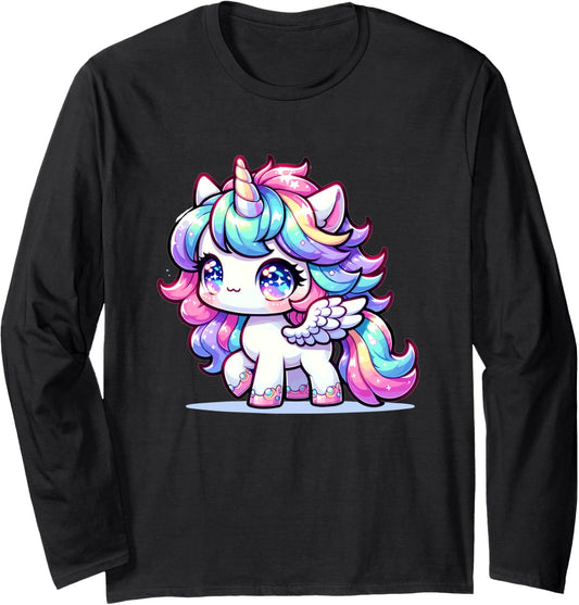 Adorable Cute Japanese Kawaii Chibi Pegasus Long Sleeve