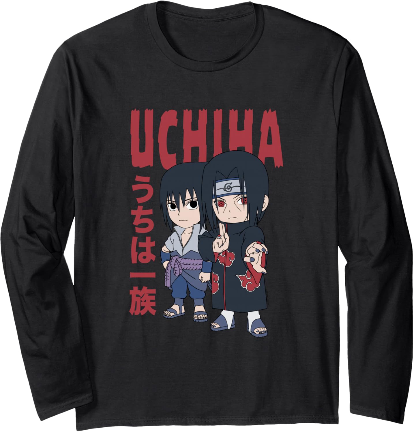 Naruto Shippuden Chibi Uchiha Pose Anime Long Sleeve