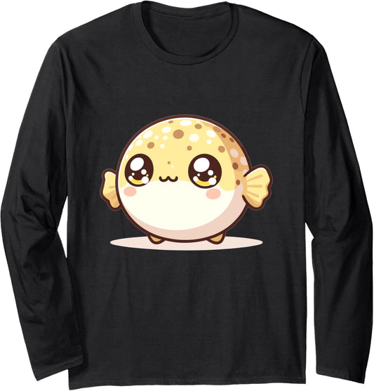Adorable Cute Japanese Kawaii Chibi Blowfish Long Sleeve