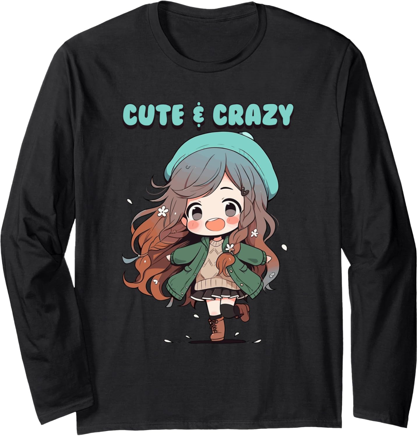 Cute And Crazy Kawaii Anime Girl Chibi Manga Long Sleeve