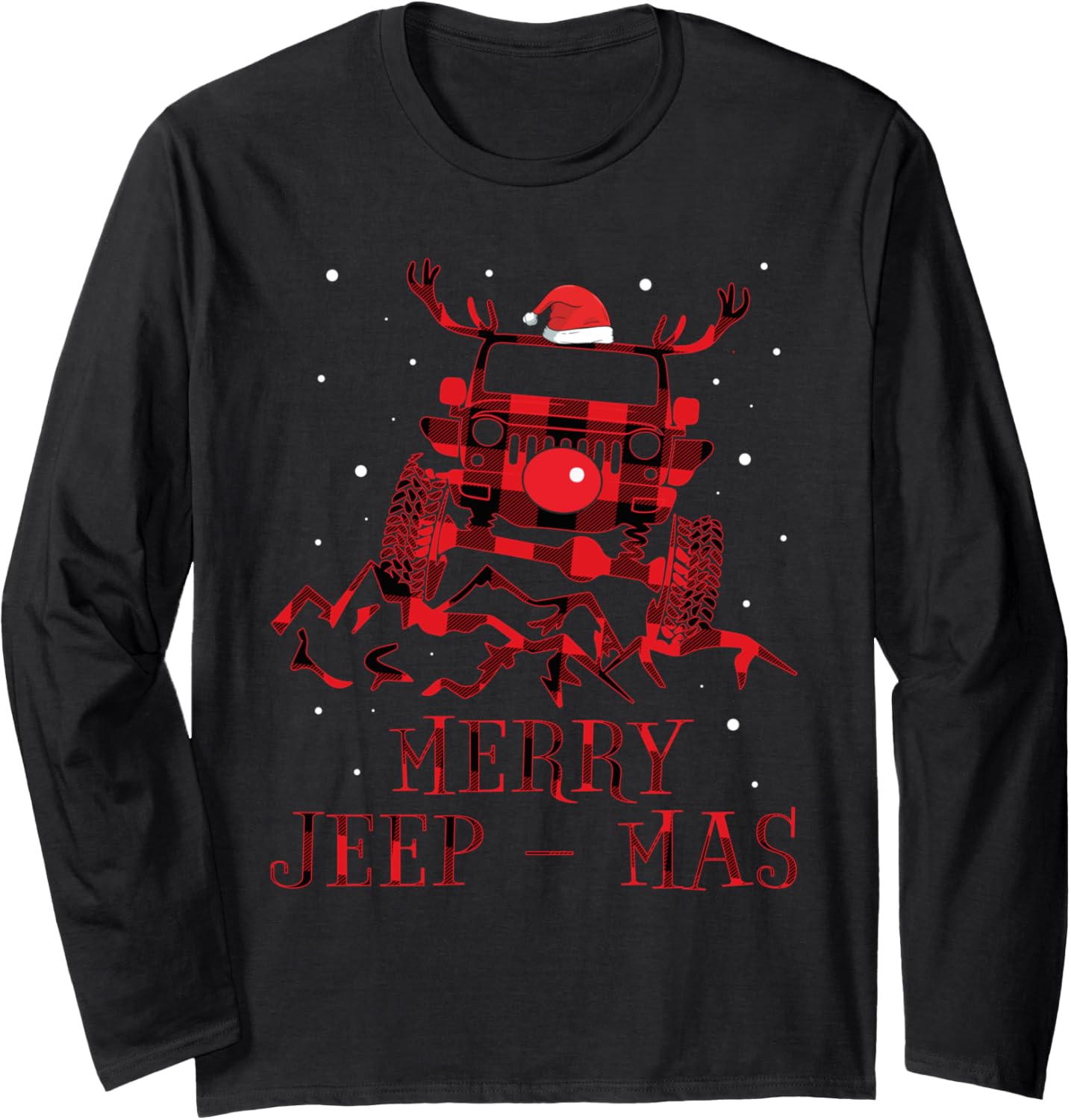 Merry Jeepmas Ugly Christmas Sweater Xmas Gift For Men Women Long Sleeve