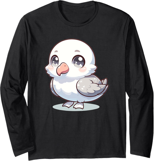 Adorable Cute Japanese Kawaii Chibi Albatross Long Sleeve