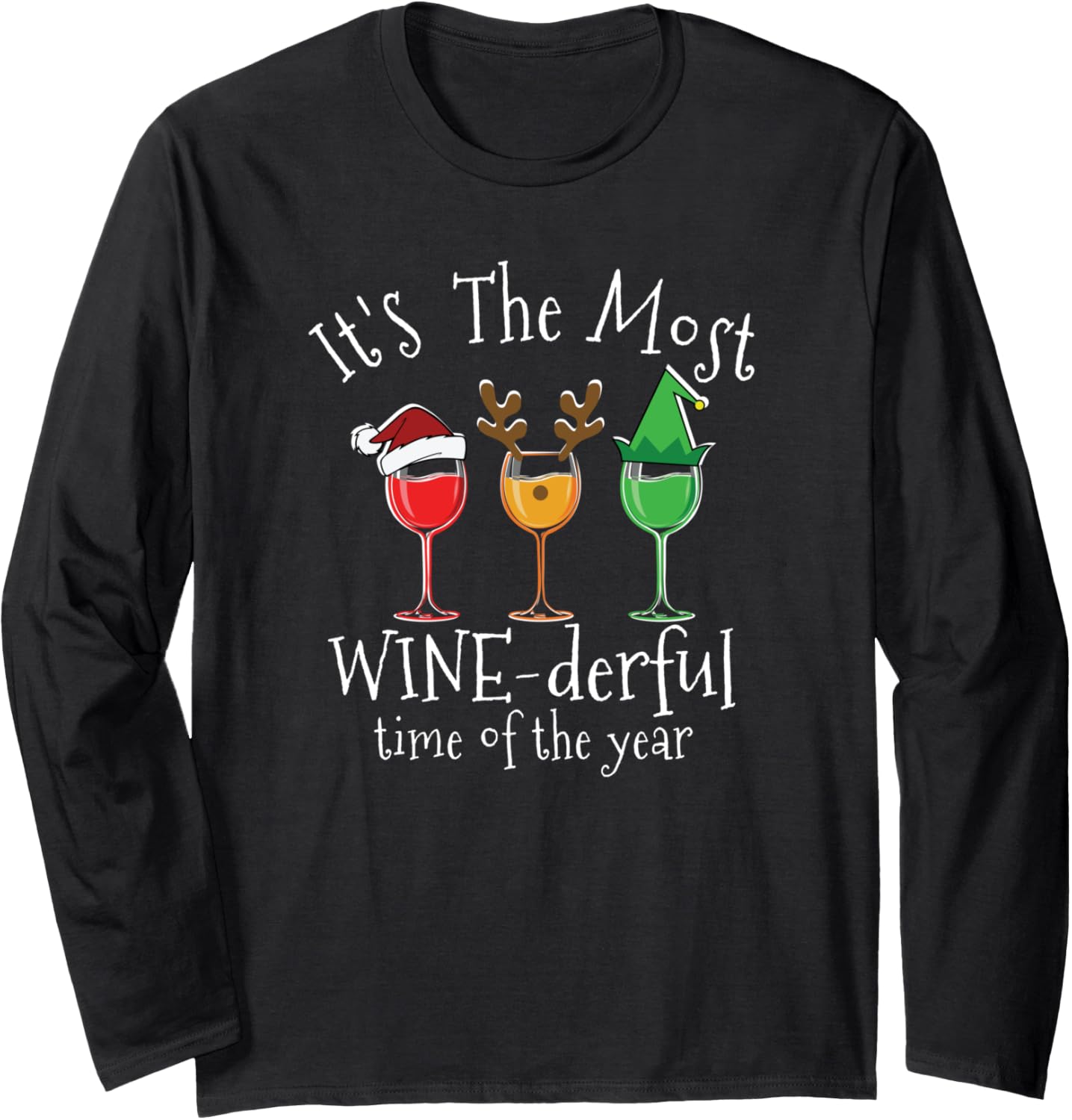 Drunk Christmas Wine Shirt Xmas Alcohol Pajama PJ Tops Women Long Sleeve