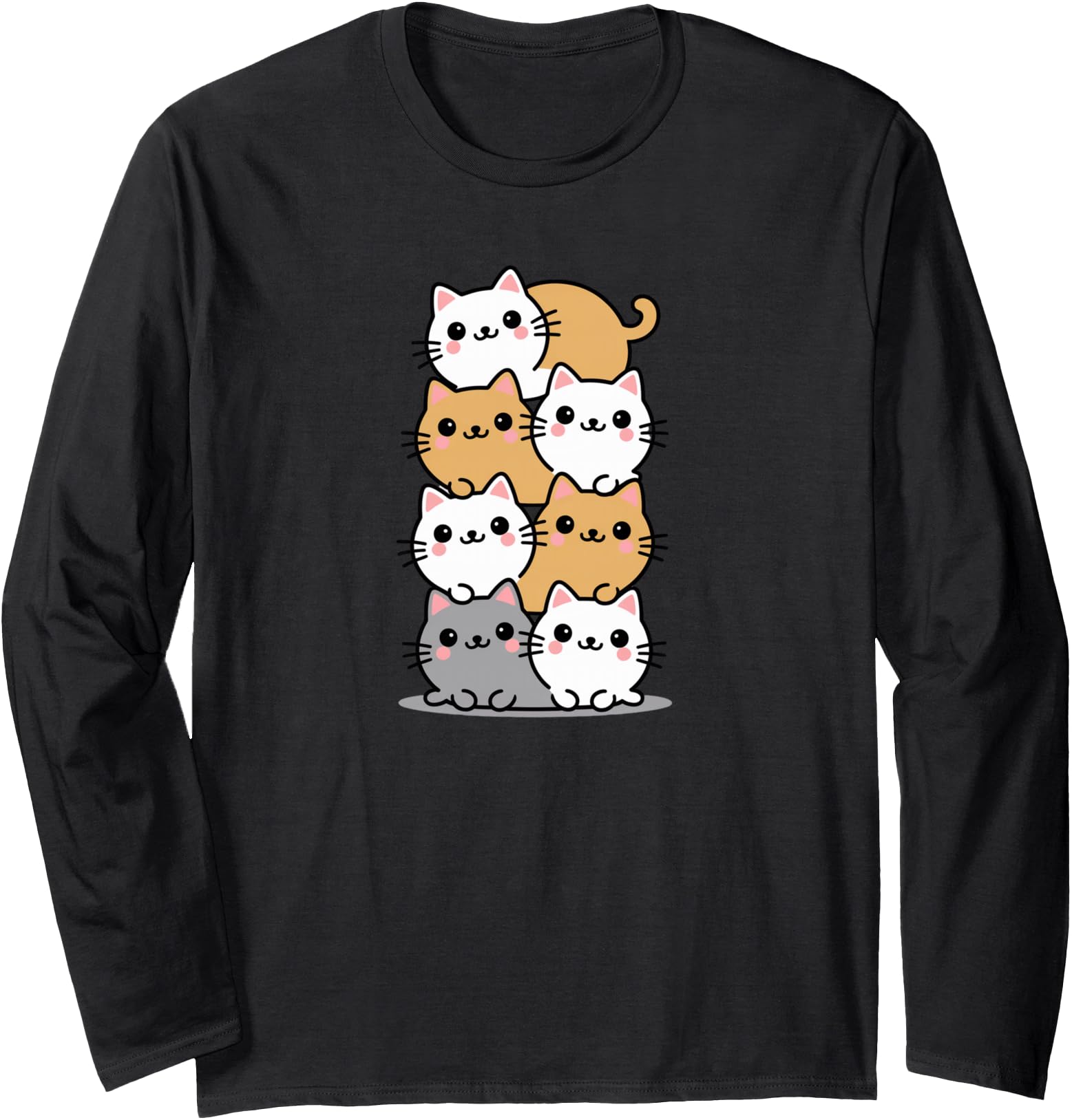 Funny Cat Cute Japanese Kawaii Anime Long Sleeve