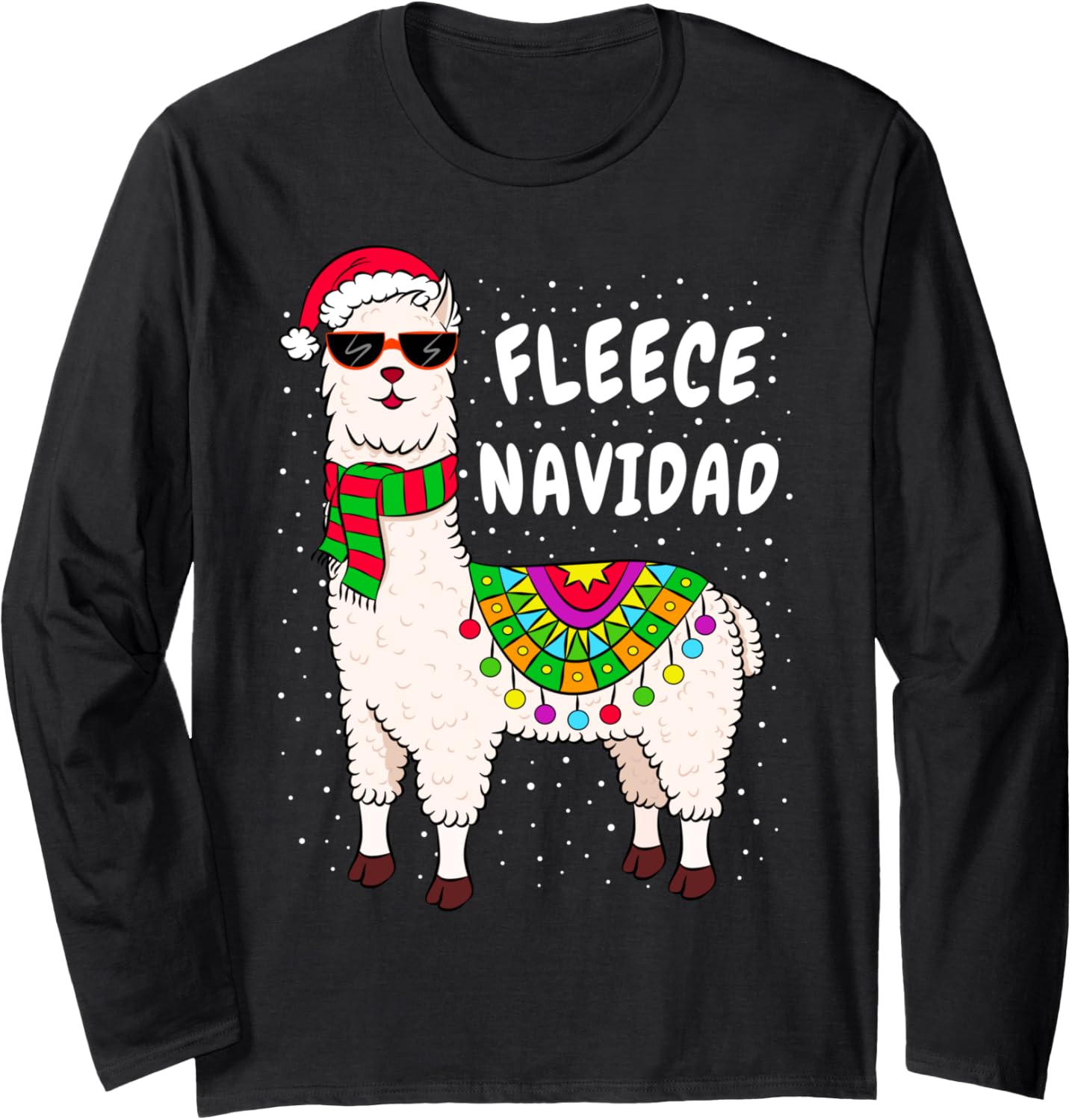 Fleece Feliz Navidad Llama Christmas Sweater Cute Xmas Gift Long Sleeve