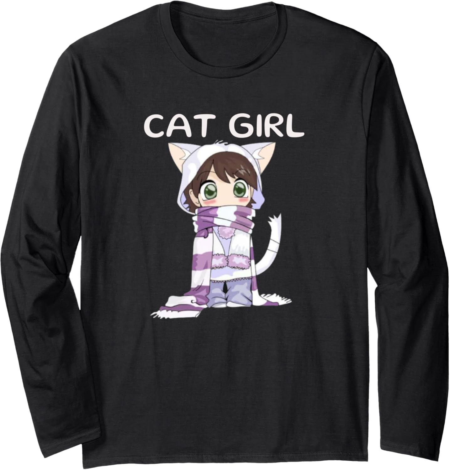 Cat Girl Chibi Japanese Fan Anime Lover Long Sleeve