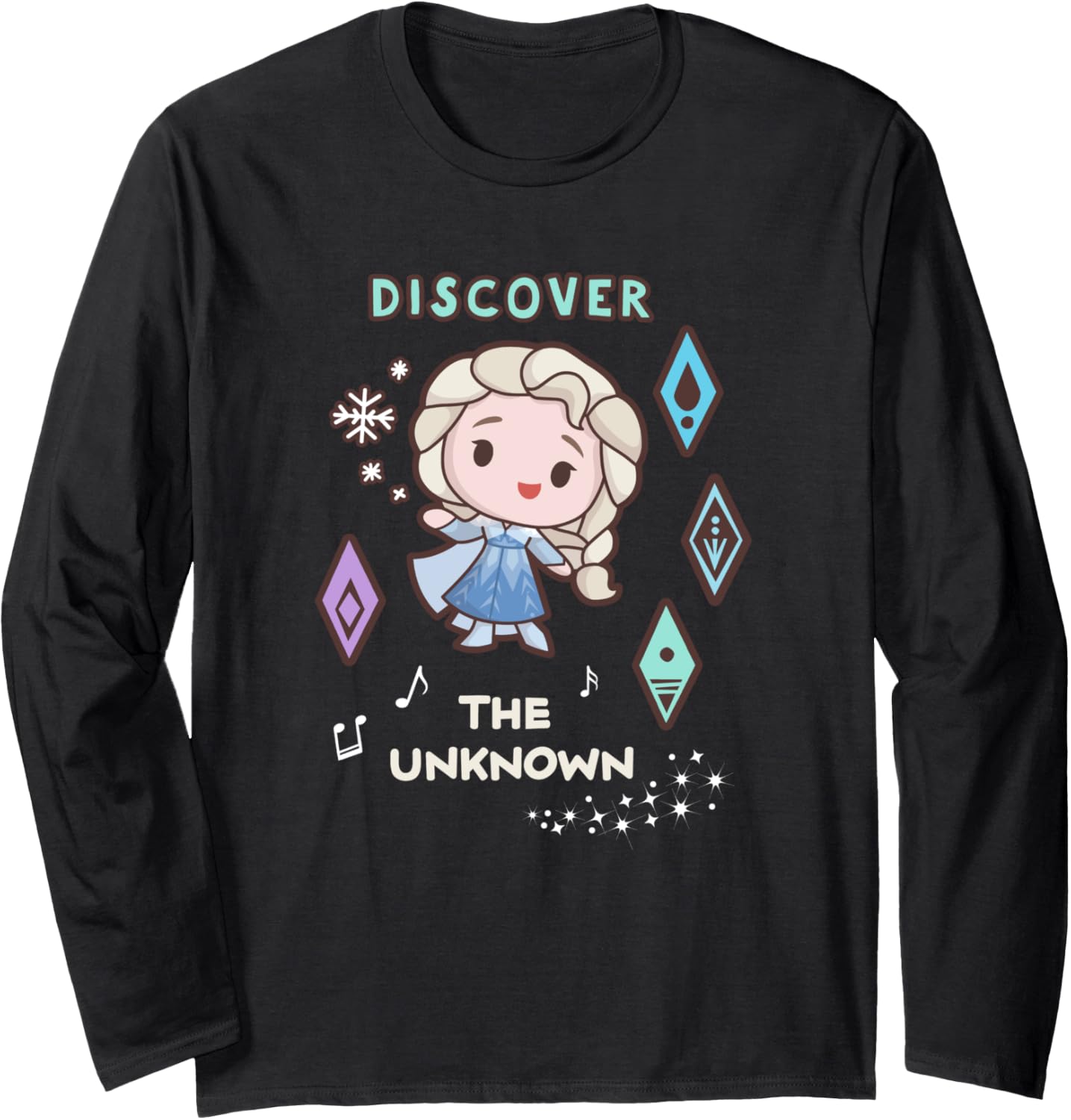 Disney Frozen Princess Elsa Discover The Unknown Chibi Logo Long Sleeve