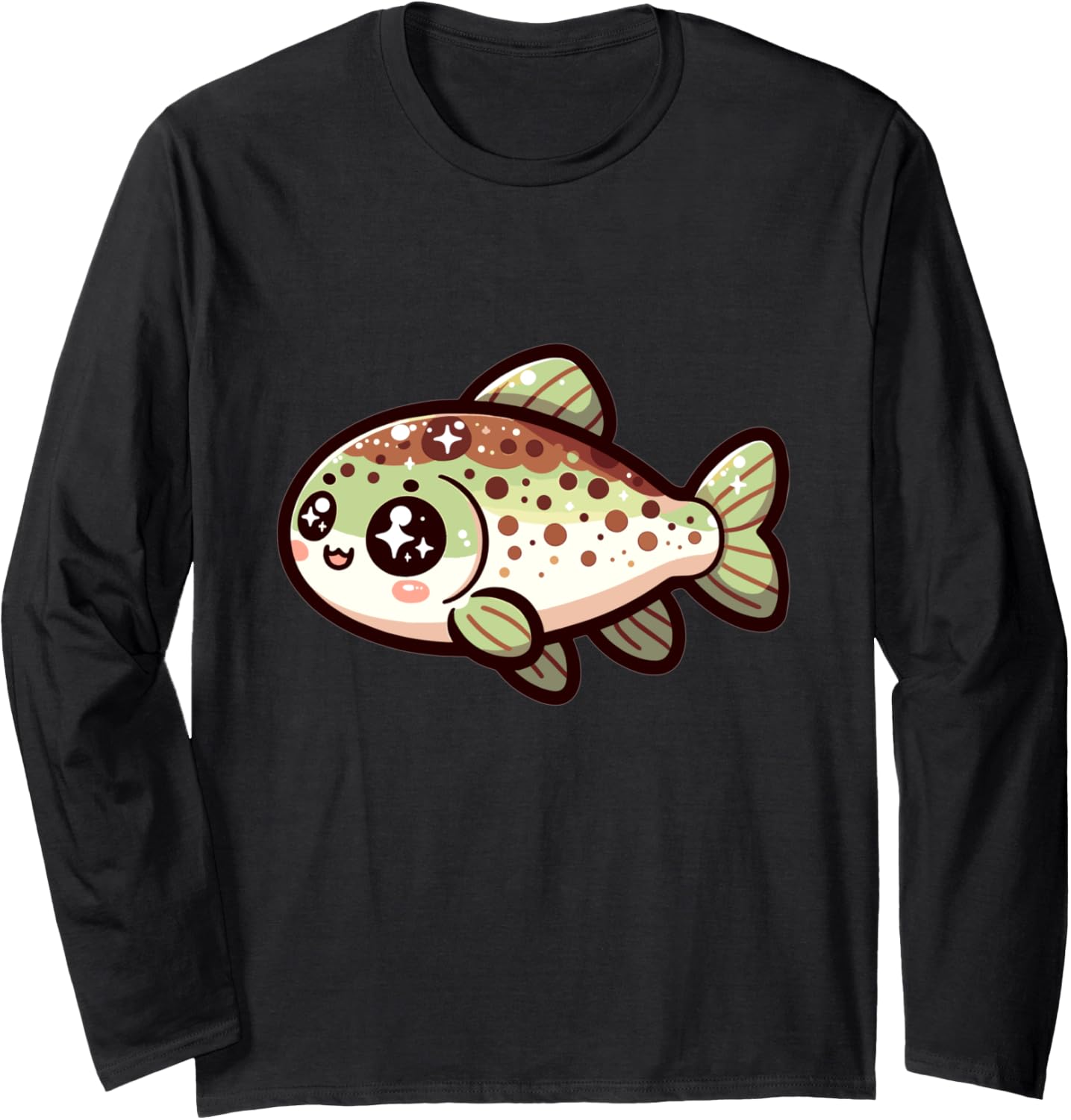 Adorable Cute Japanese Kawaii Chibi Trout Long Sleeve