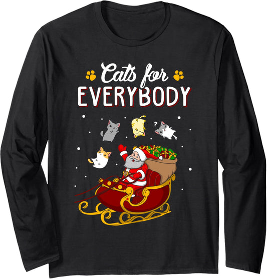 Cats For Everybody Cat Christmas Ugly Christmas Long Sleeve T-Shirt