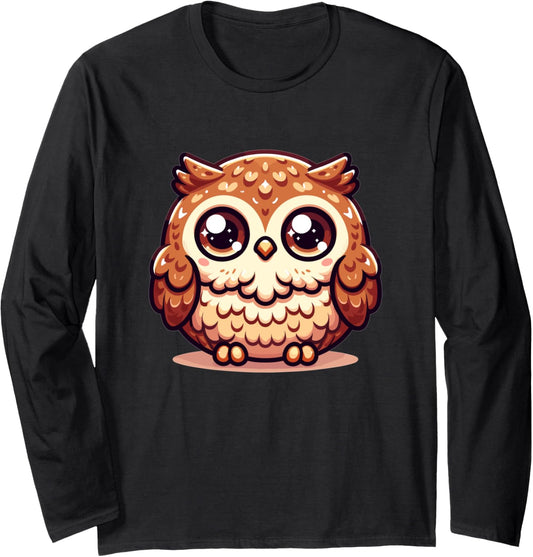 Adorable Cute Japanese Kawaii Chibi Owl Long Sleeve