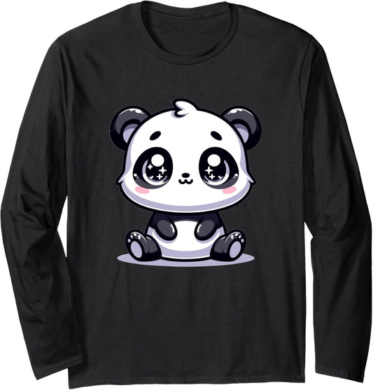 Adorable Cute Japanese Kawaii Chibi Panda Long Sleeve