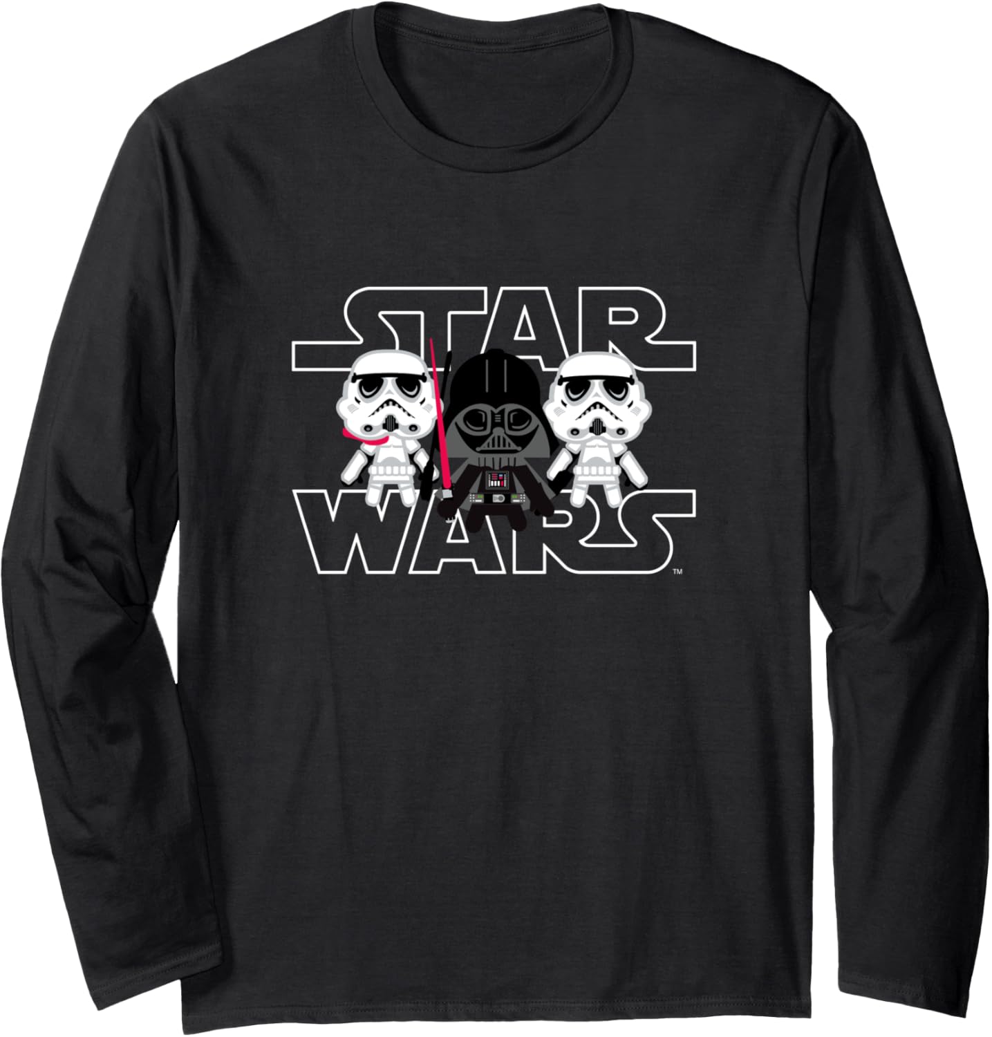Star Wars Classic Darth Vader & Stormtrooper Cute Chibi Logo Long Sleeve