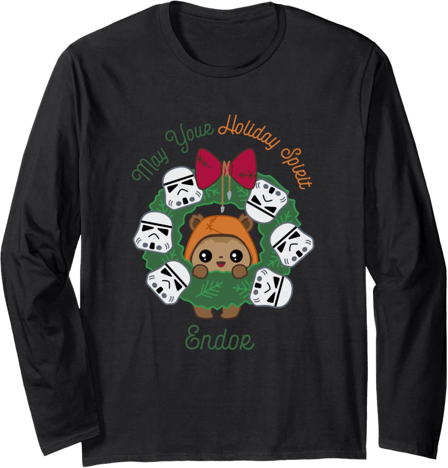 Star Wars Christmas May Your Holiday Spirit Endor Chibi Logo Long Sleeve