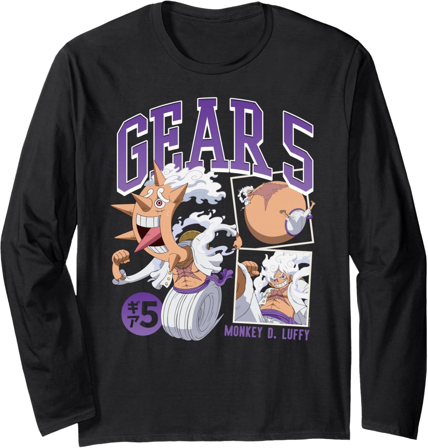One Piece Anime Monkey D. Luffy Gear 5 Poses Long Sleeve