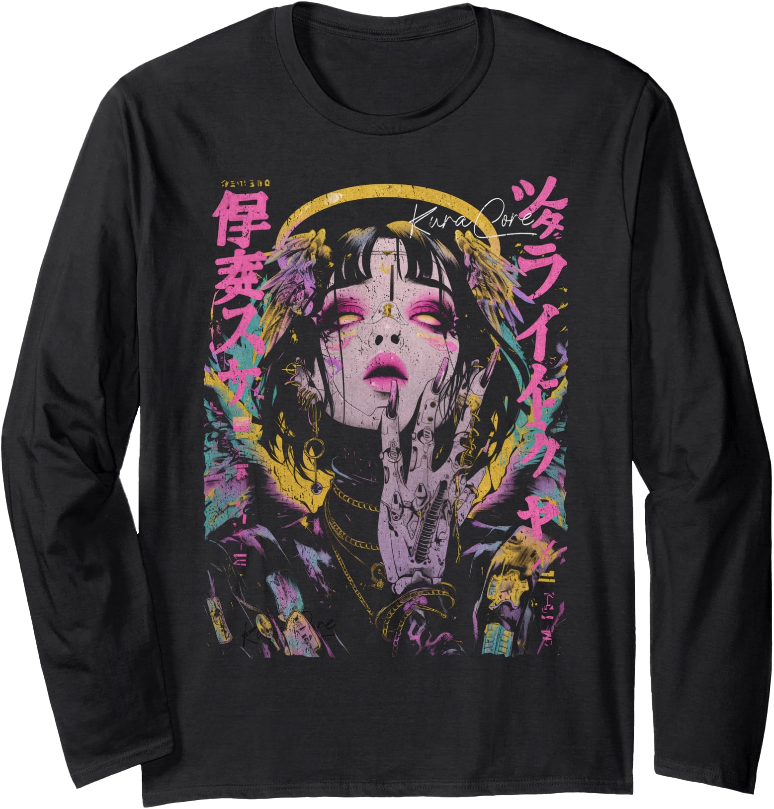 Japanese Streetwear Cyberpunk Angel Y2K Techwear Manga Anime Long Sleeve