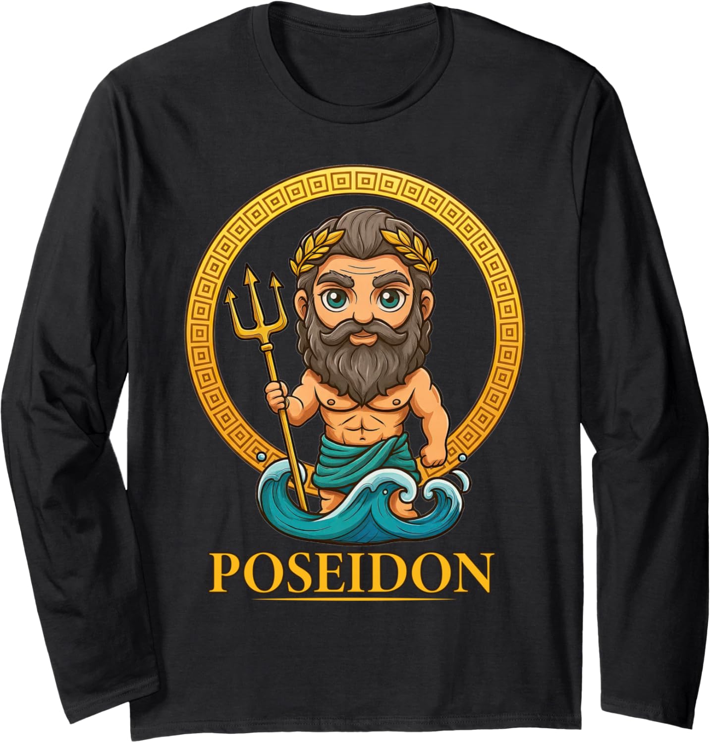 Cute Greek Mythology God Poseidon Ancient Greece Chibi Long Sleeve