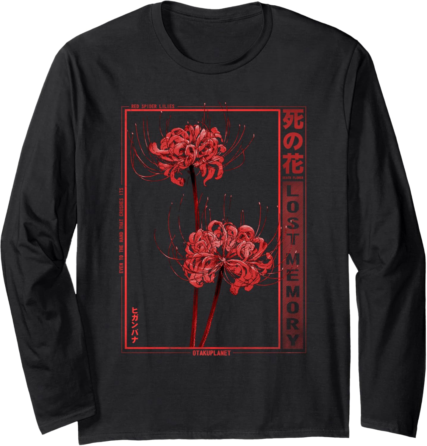 Japanese Spider Lily Soft Grunge Anime Aesthetic Flower Long Sleeve