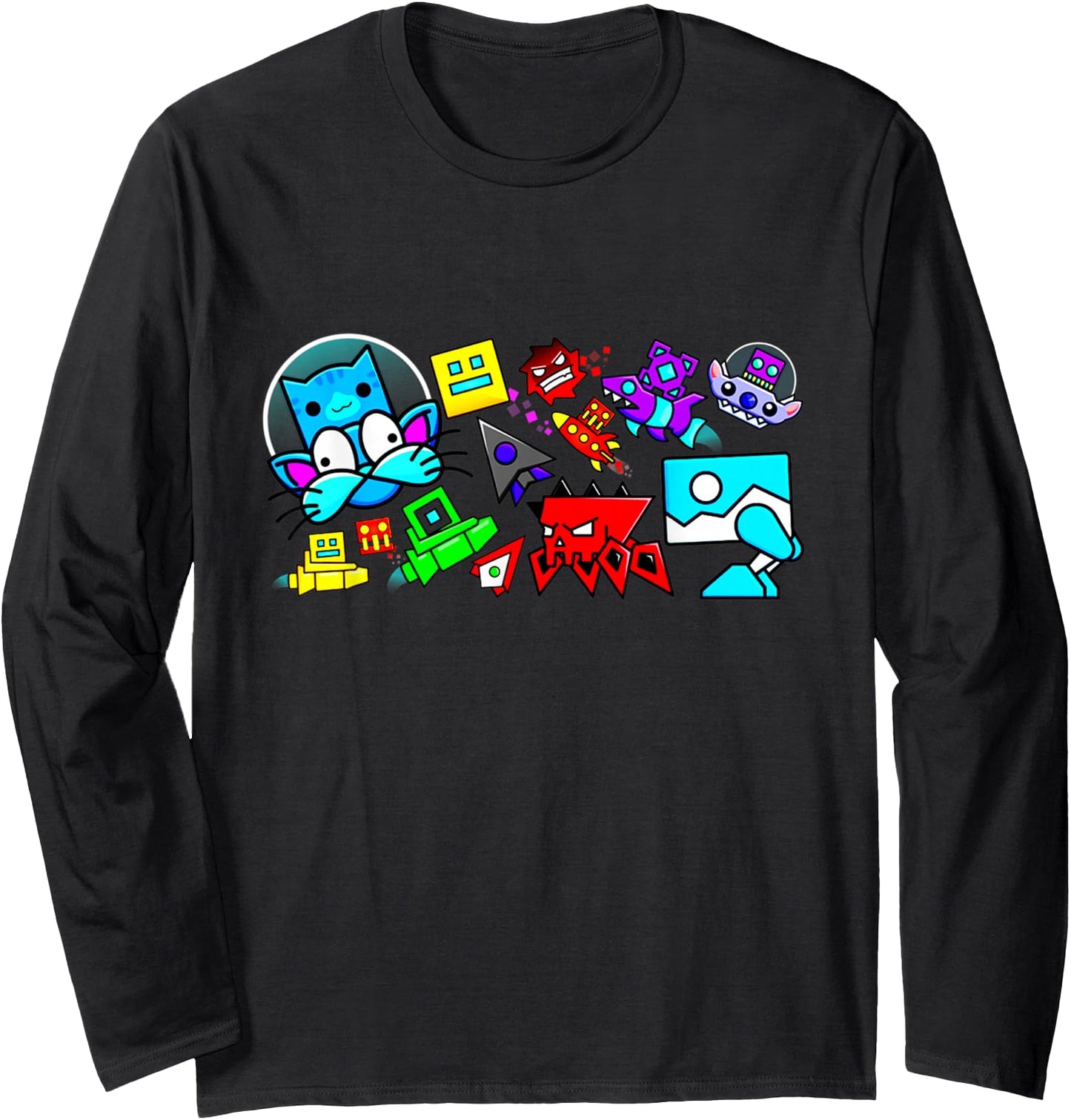 Video Game Geometry Video Gamer Lover Dash Long Sleeve