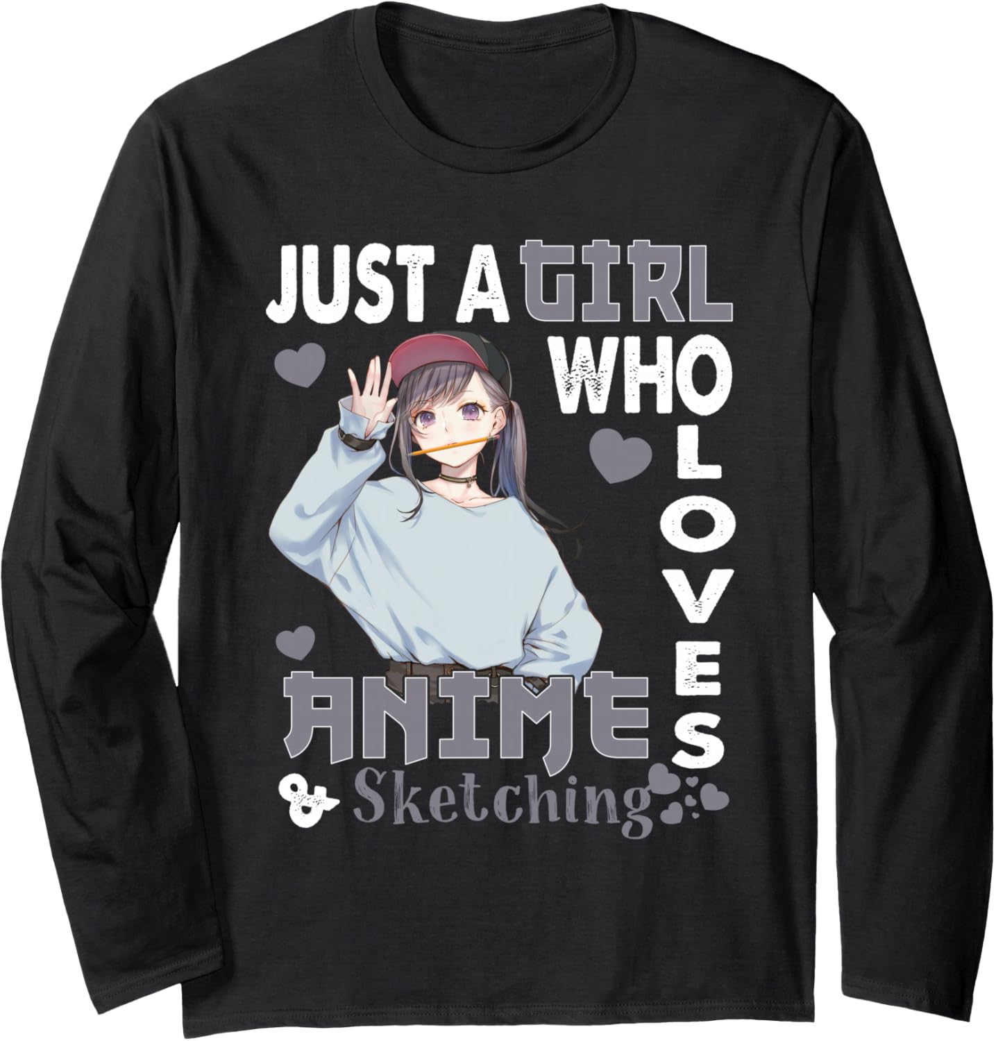 Japanese Anime Drawing Gifts Just A Girl Who Loves Sketching Long Sleeve