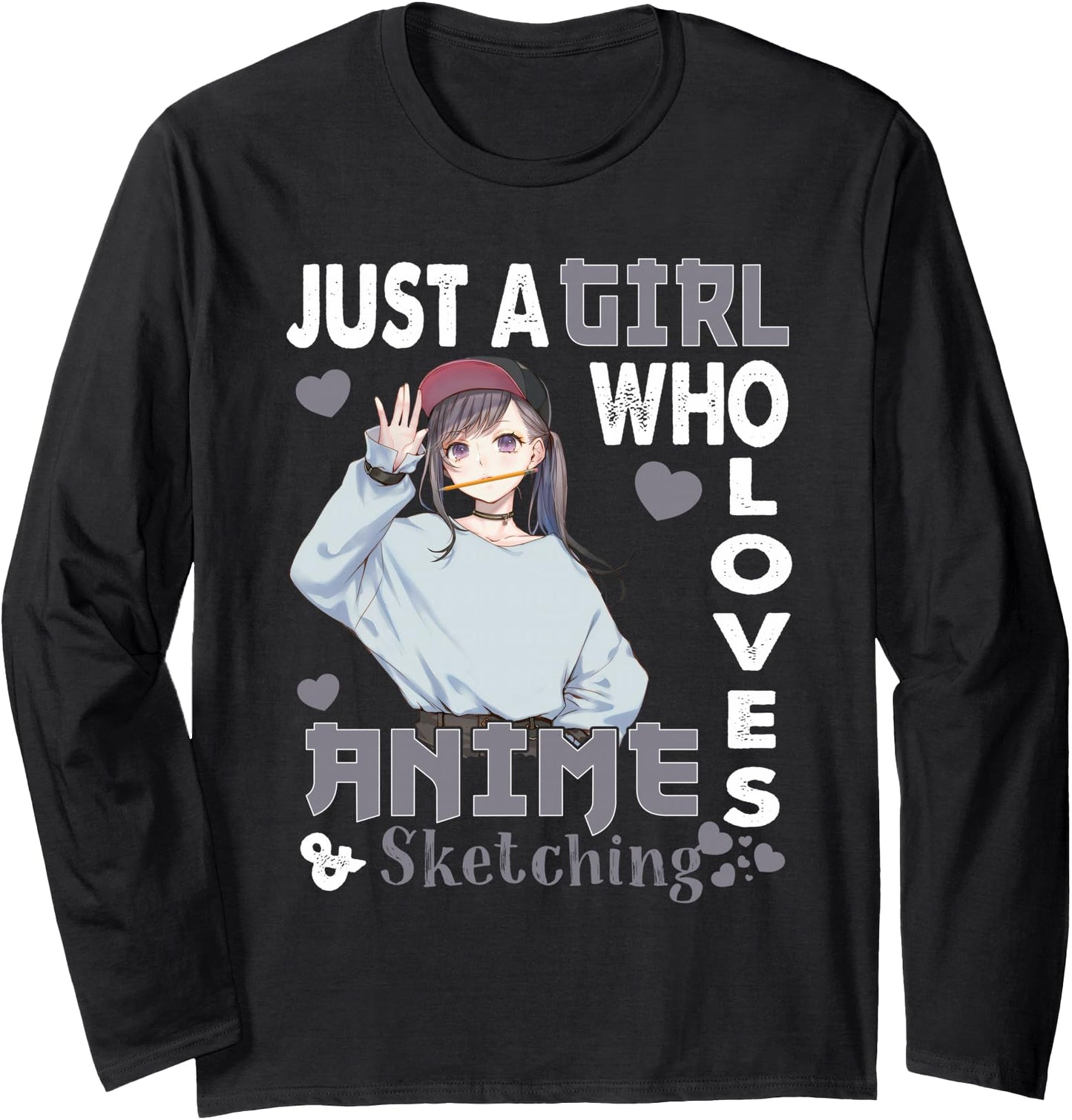 Japanese Anime Drawing Gifts Just A Girl Who Loves Sketching Long Sleeve