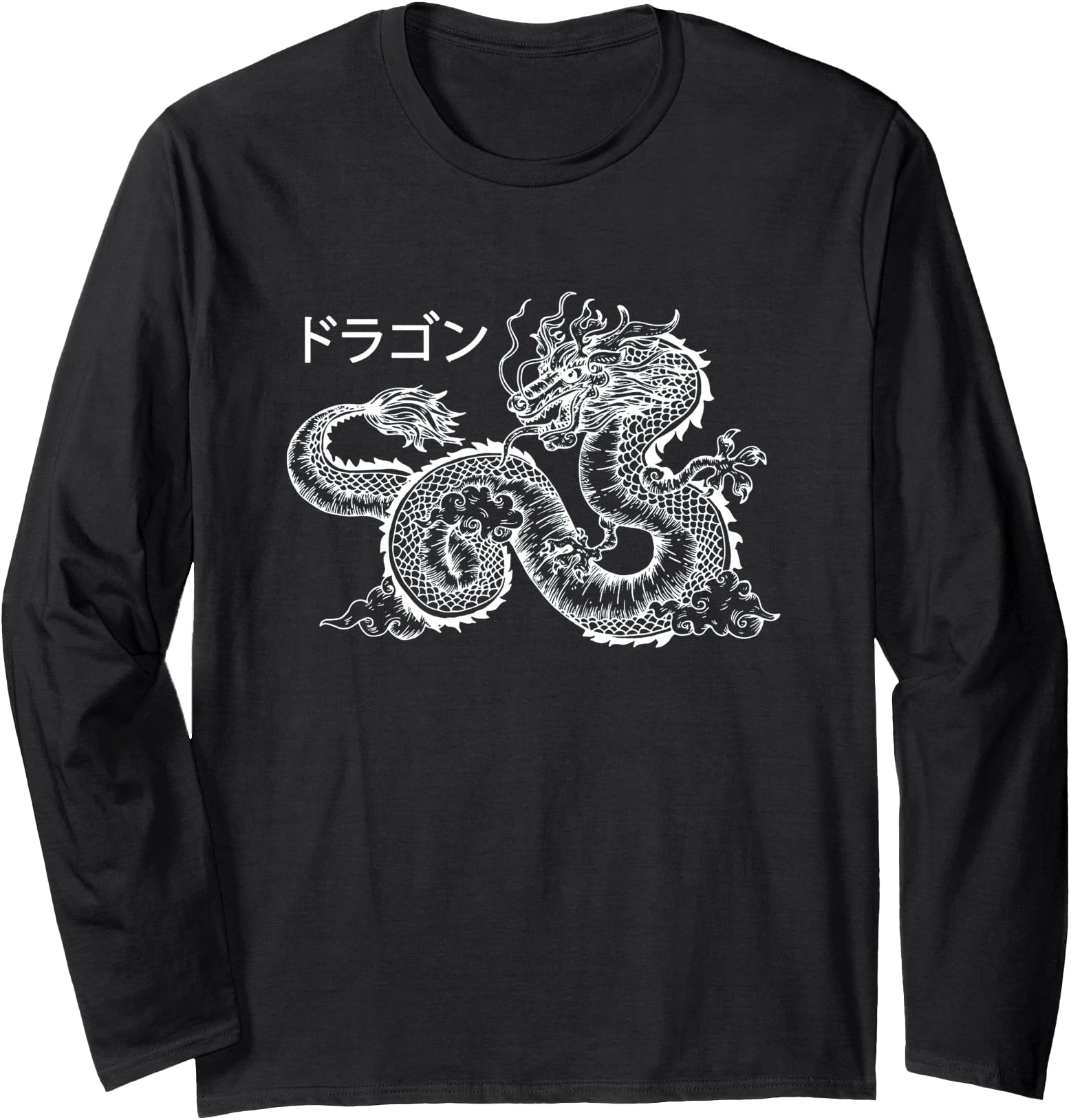 Japanese Aesthetic Dragon Kanji Clothes Women Teen Girls Men Long Sleeve