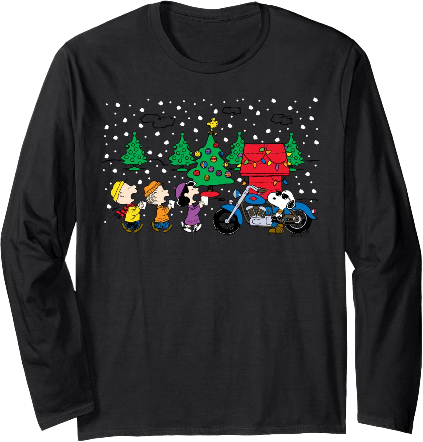 Peanuts Snoopy Holiday Cool Caroling Long Sleeve T-Shirt