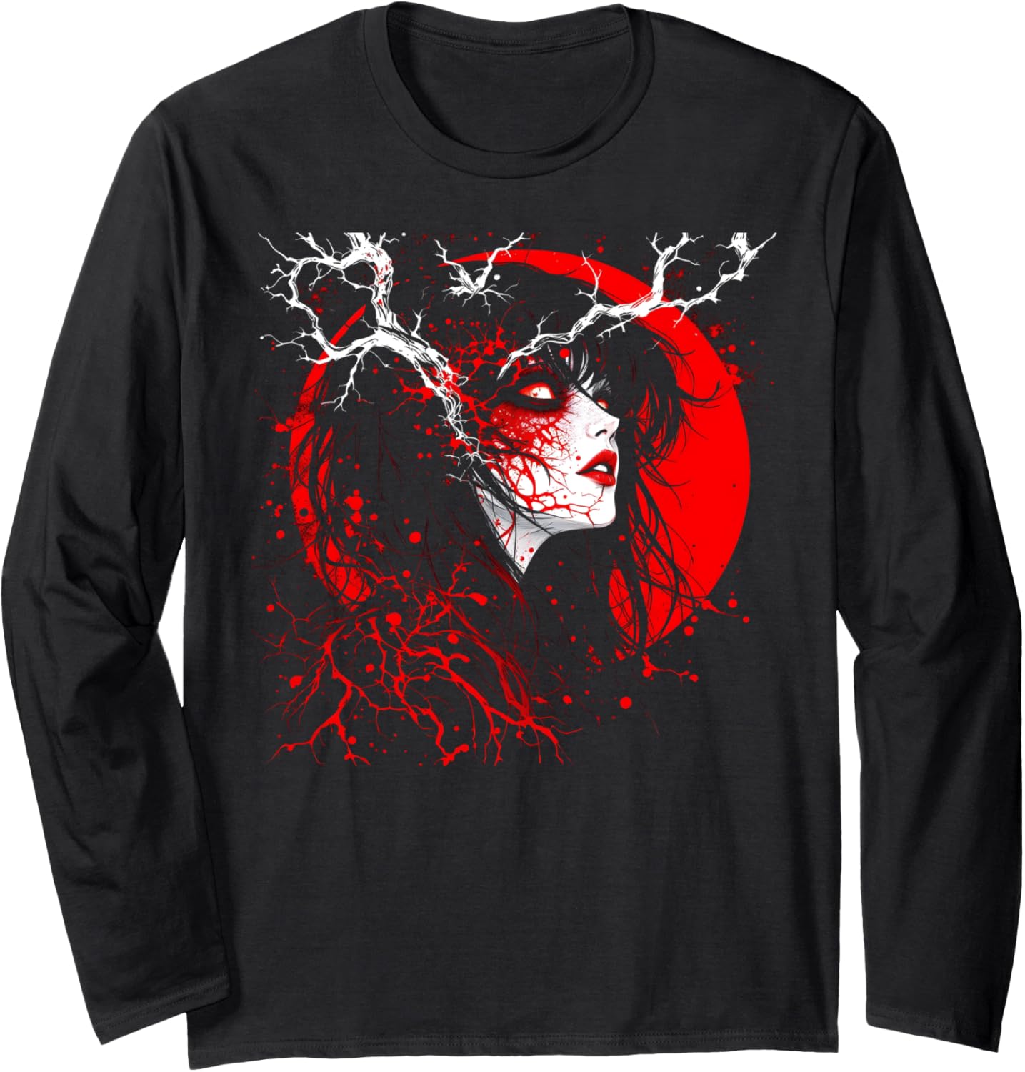 Horror Anime Manga Tee I Gothic Outfit I Japanese Chibi Girl Long Sleeve
