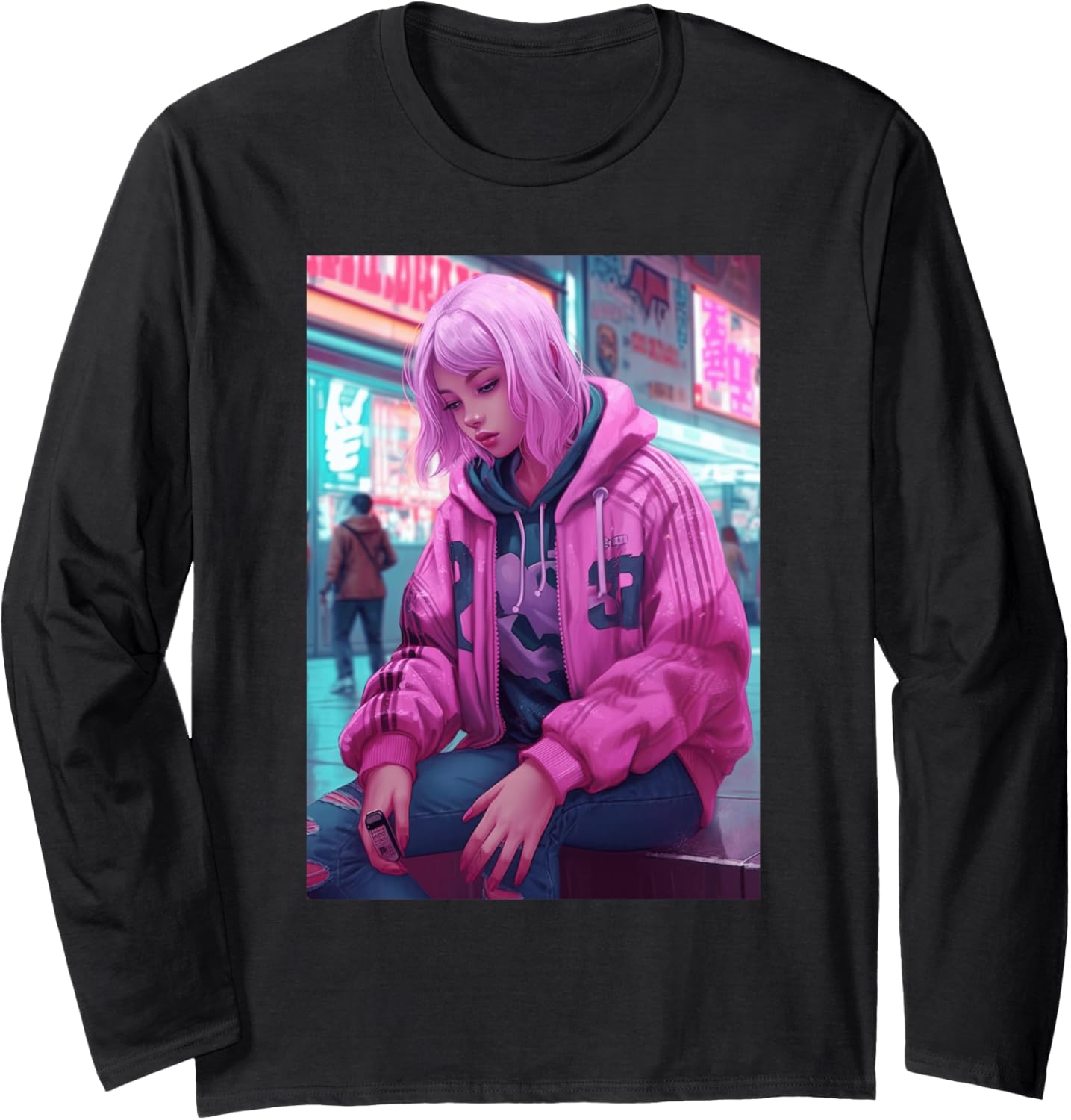 Anime Vaporwave Streetwear Aesthetic 90s Japanese Long Sleeve