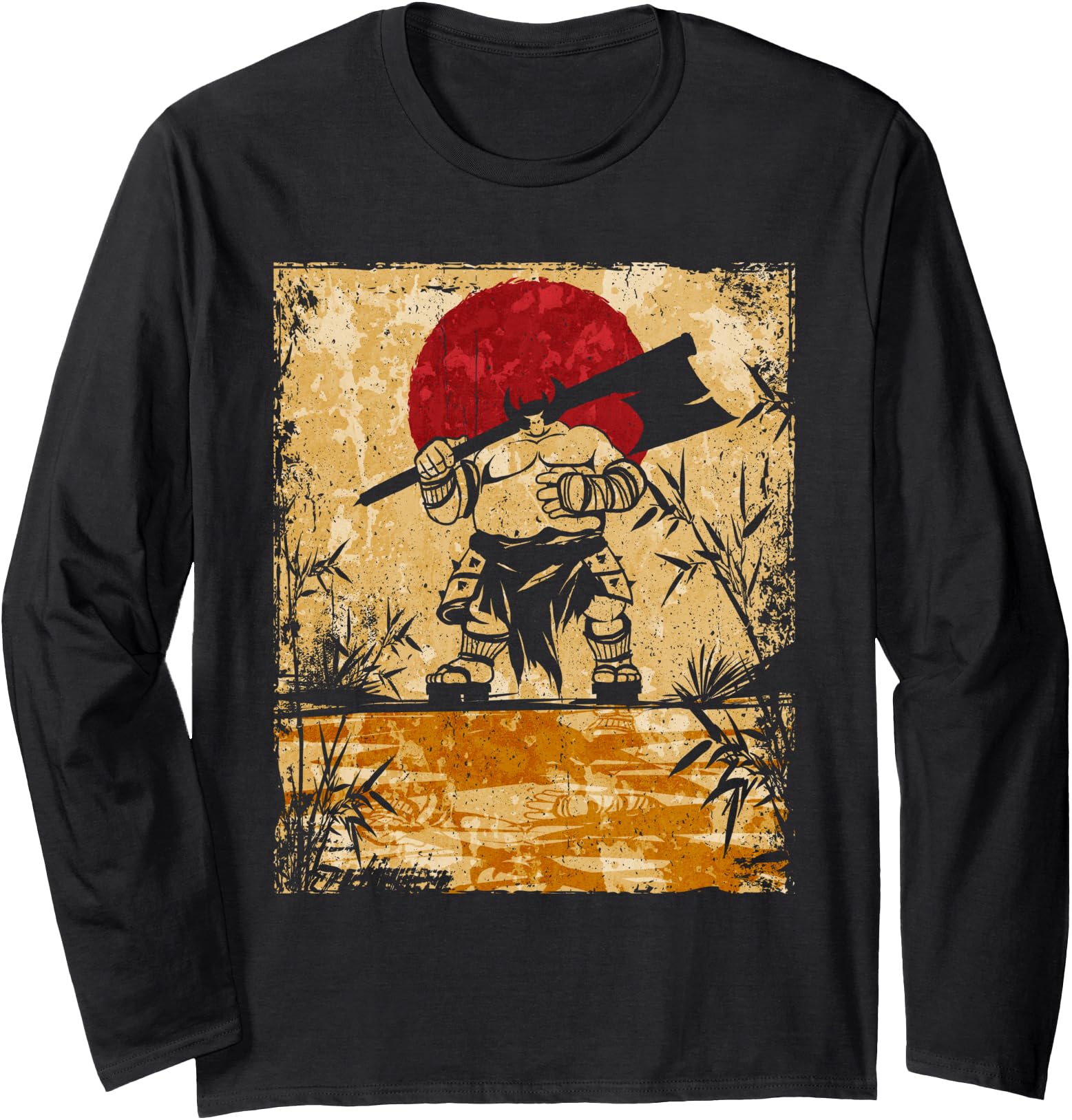 Japan Oni Fighter Japanese Art Retro Long Sleeve