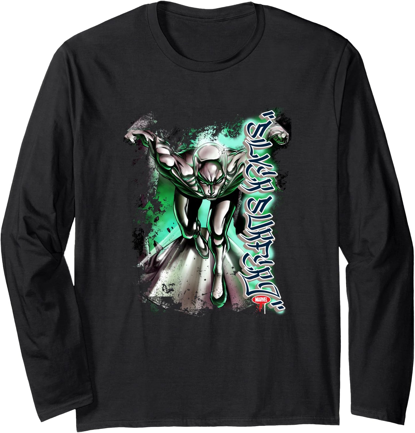 Marvel Comics Retro Classic Silver Surfer Neon Blast Poster Long Sleeve