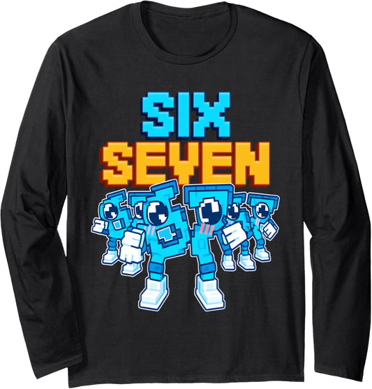 67 Six Seven Funny Italian Brainrot Kids Gaming Meme Long Sleeve