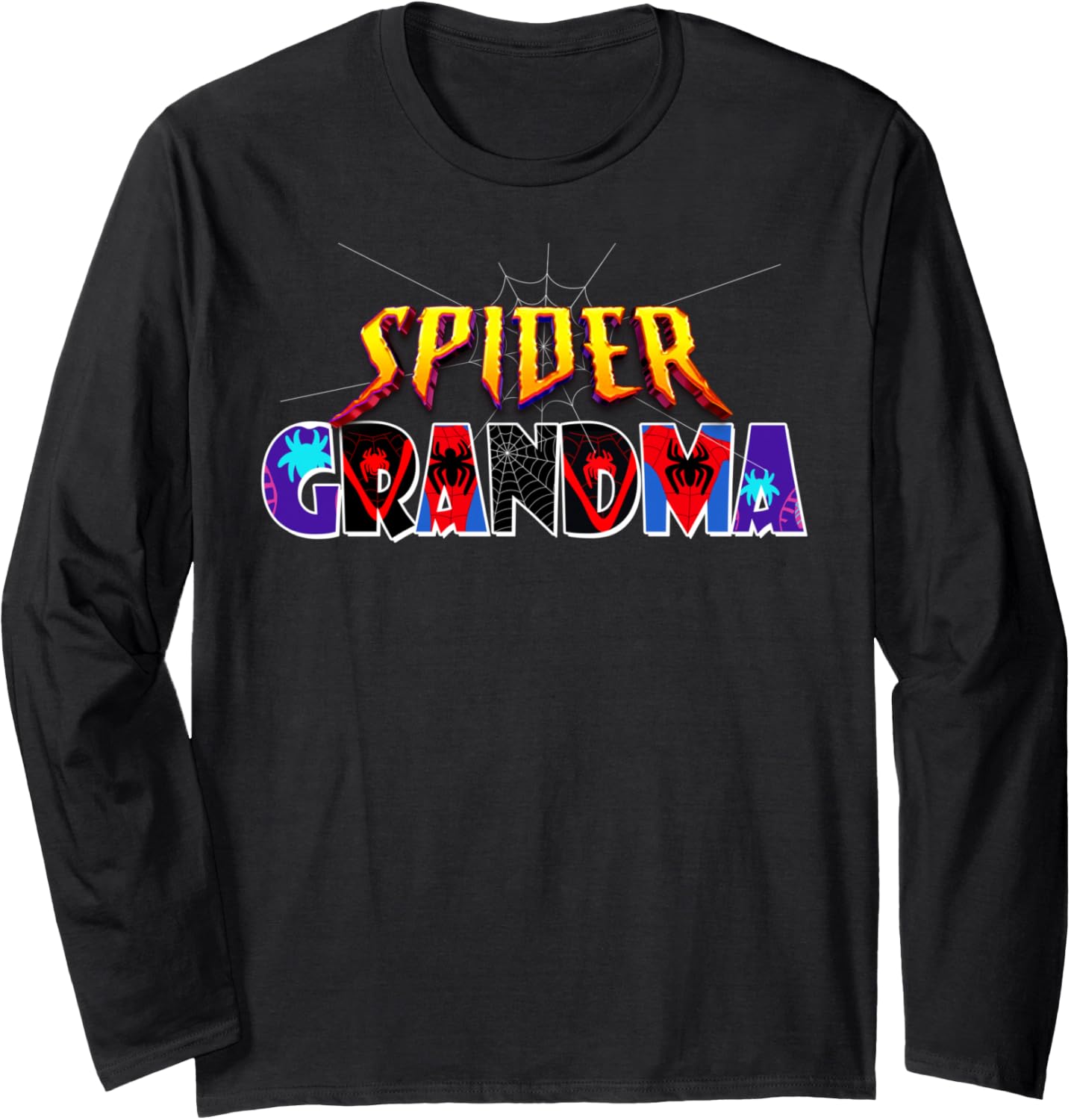 Spider Grandma Shirt Birthday Mothers Day Halloween Costumes Long Sleeve