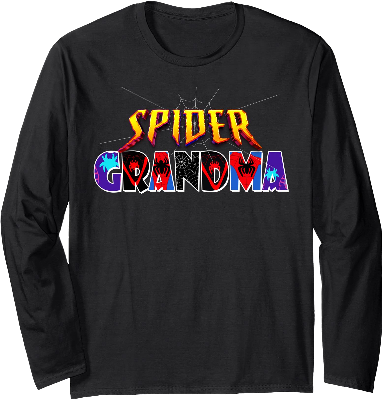 Spider Grandma Shirt Birthday Mothers Day Halloween Costumes Long Sleeve