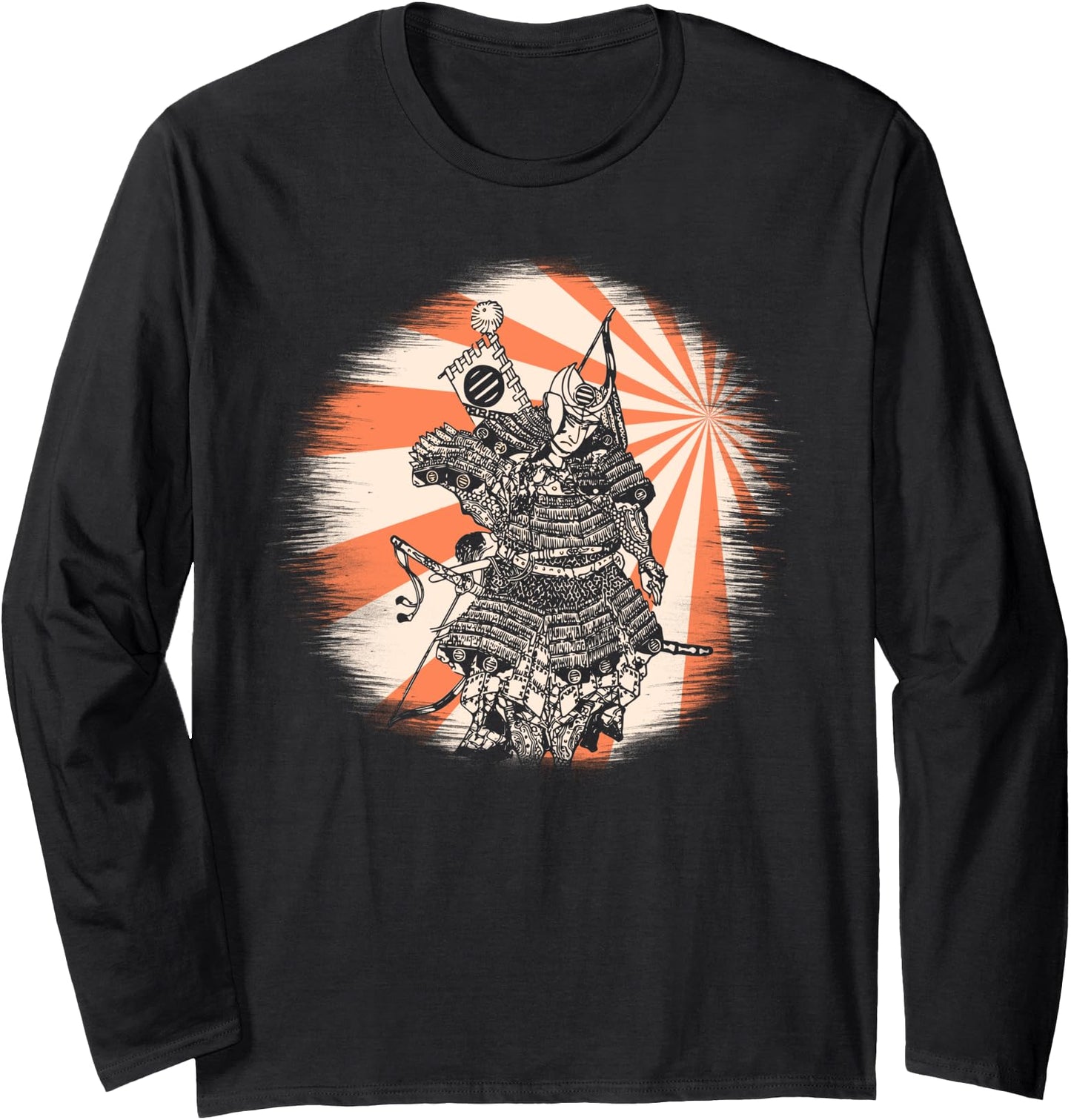Japanese Art Samurai T-Shirt Japanese Retro Art Print Long Sleeve