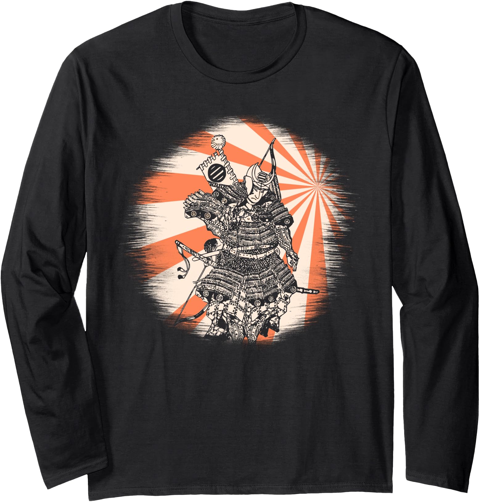 Japanese Art Samurai T-Shirt Japanese Retro Art Print Long Sleeve