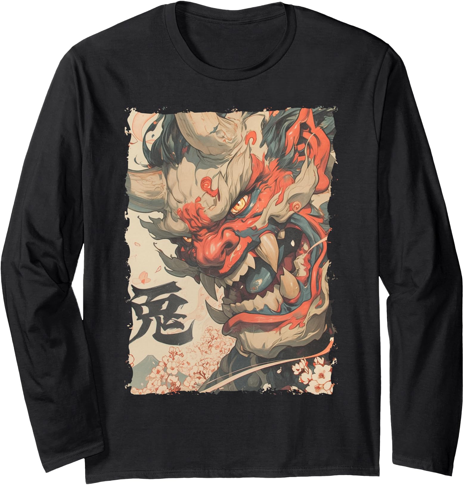 Oni Mask Tattoo - Japanese Yokai Long Sleeve