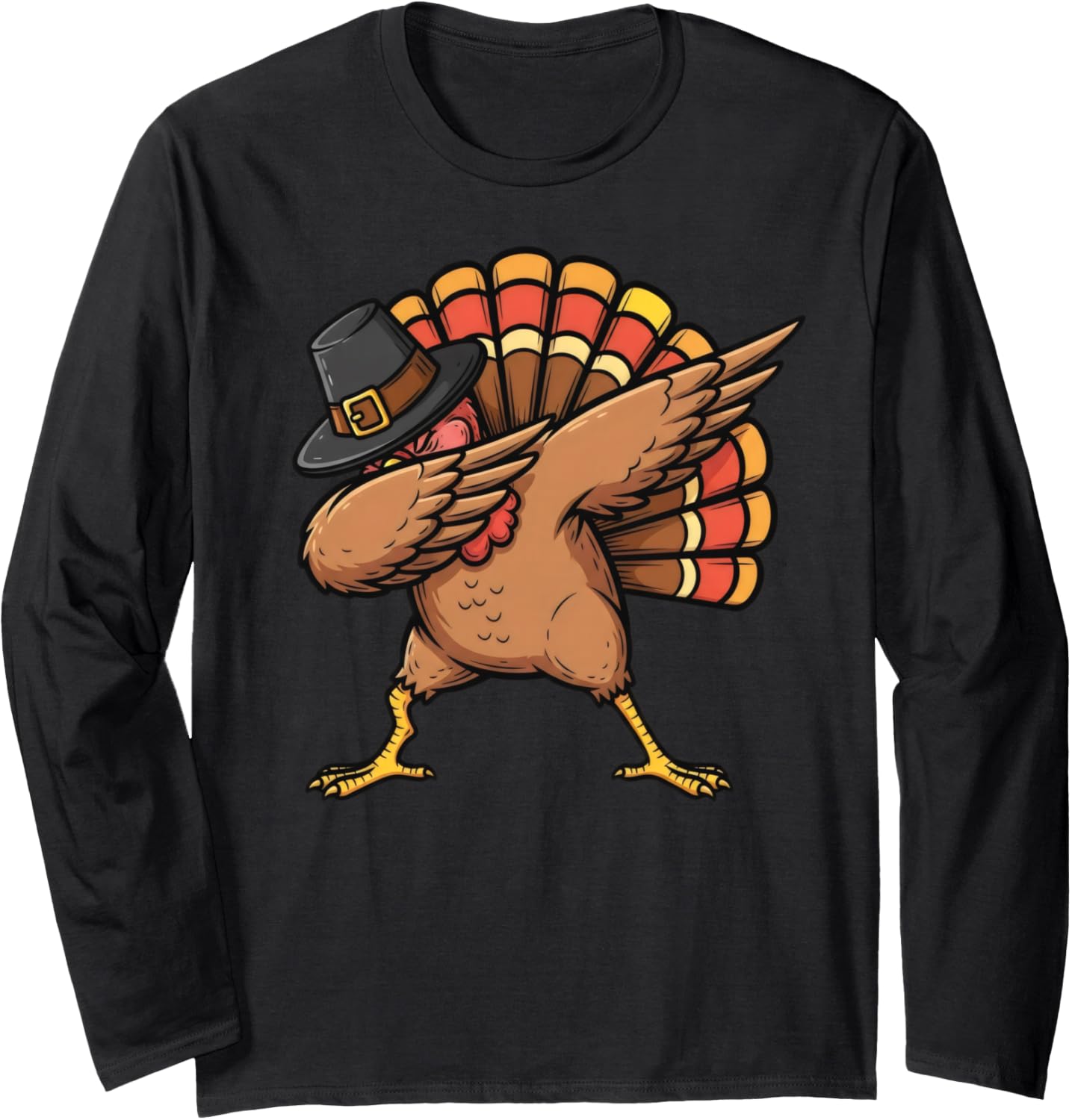 Funny Dabbing Turkey Day Thanksgiving Turkey Dab Boys Kids Long Sleeve