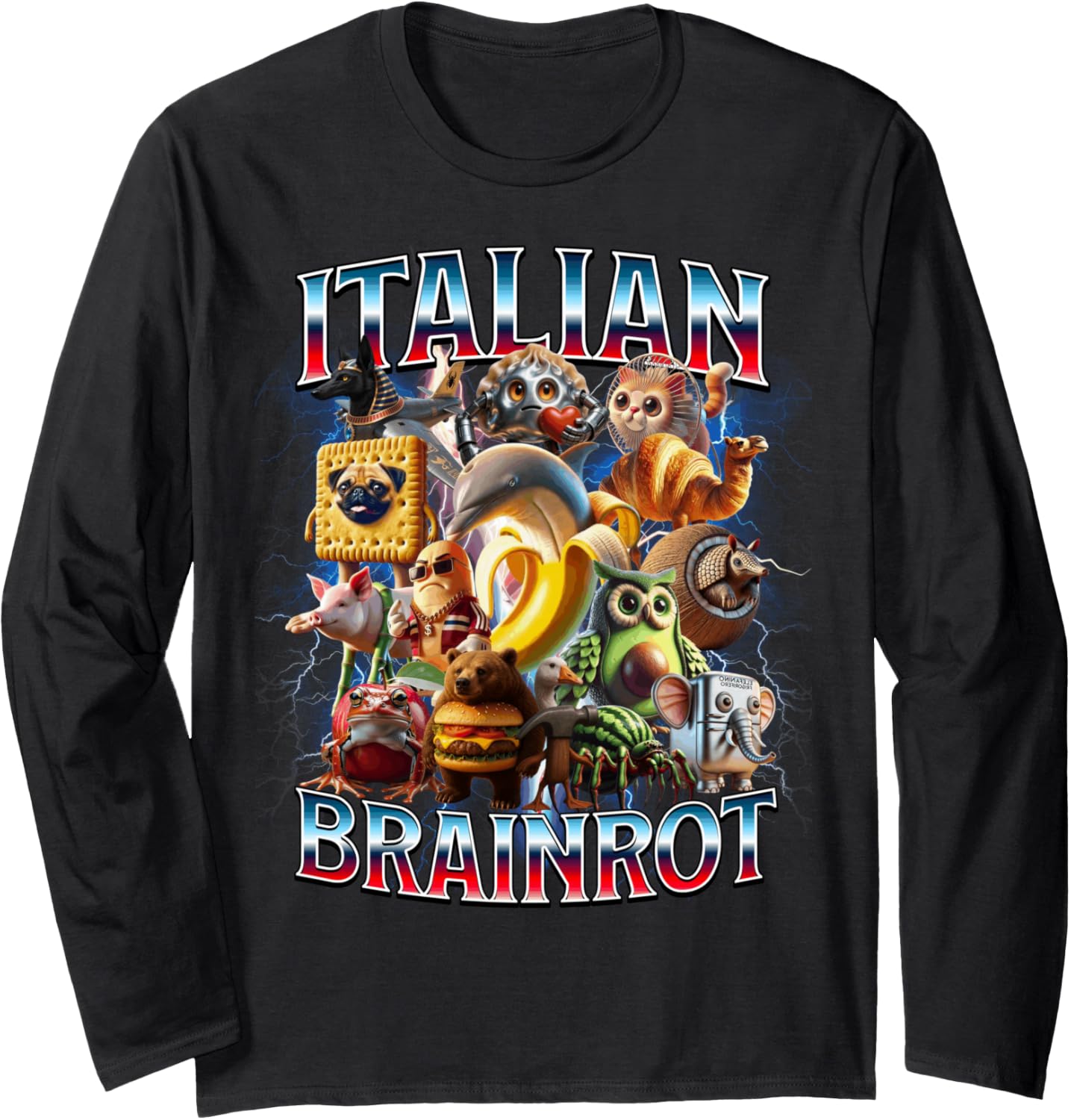 Italian Brain Rot Italian Brainrot Funny Memes Boy Kids Long Sleeve