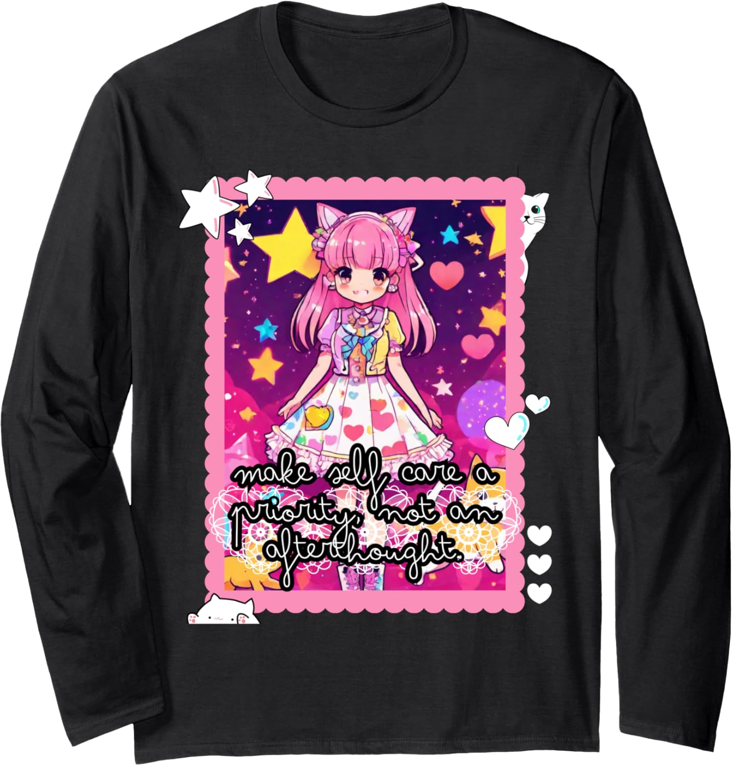 Embrace Your Inner Gothic Warrior Anime Mental Health Chibi Long Sleeve